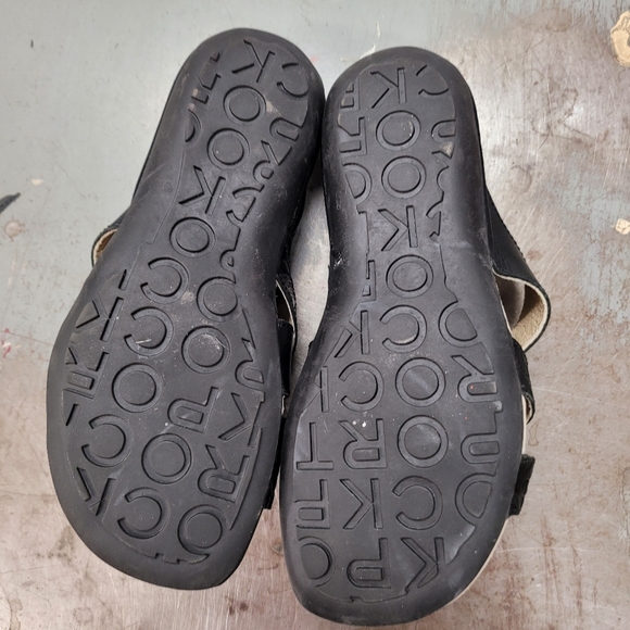 Rockport Dynamic Suspension Slip On Black Tooled Leather Sandal Sz 7.5W paisley - Picture 5 of 6